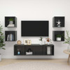 5 Piece TV Cabinet Set High Gloss Grey Engineered Wood