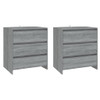 3 Piece Sideboard Grey Sonoma Engineered Wood