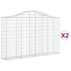 Arched Gabion Baskets 2 pcs 200x30x120/140 cm Galvanised Iron