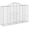 Arched Gabion Baskets 2 pcs 200x50x120/140 cm Galvanised Iron