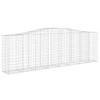 Arched Gabion Baskets 2 pcs 400x50x120/140 cm  Galvanised Iron
