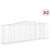 Arched Gabion Baskets 2 pcs 400x50x120/140 cm  Galvanised Iron