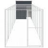 Dog House with Run Anthracite 165x863x181 cm Galvanised Steel