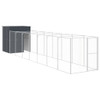 Dog House with Run Anthracite 165x863x181 cm Galvanised Steel