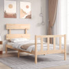 Bed Frame with Headboard 92x187 cm Single Solid Wood