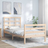 Bed Frame with Headboard 92x187 cm Single Solid Wood