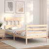 Bed Frame with Headboard 92x187 cm Single Solid Wood
