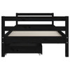 Kids Bed Frame with Drawers Black 90x190 cm Solid Wood Pine