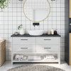 Bathroom Countertop Dark Grey 120x30x4 cm Treated Solid Wood