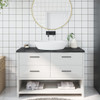 Bathroom Countertop Dark Grey 120x50x4 cm Treated Solid Wood