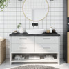 Bathroom Countertop Dark Grey 140x40x4 cm Treated Solid Wood