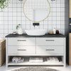 Bathroom Countertop Dark Grey 160x60x4 cm Treated Solid Wood