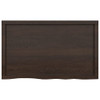 Table Top Dark Grey 100x60x4 cm Treated Solid Wood Oak