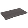 Table Top Dark Grey 100x60x4 cm Treated Solid Wood Oak