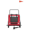 Pet Bike Trailer Red and Grey Oxford Fabric and Iron