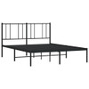 Metal Bed Frame with Headboard Black 137x187 cm Double Size