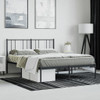 Metal Bed Frame with Headboard Black 137x187 cm Double Size