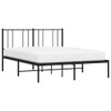 Metal Bed Frame with Headboard Black 137x187 cm Double Size