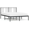 Metal Bed Frame with Headboard Black 137x187 cm Double Size