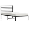 Metal Bed Frame with Headboard Black 106x203 cm King Single Size