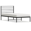 Metal Bed Frame with Headboard Black 106x203 cm King Single Size