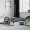 Metal Bed Frame with Headboard White 106x203 cm King Single Size