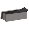 Storage Bench Foldable Light Grey Faux Linen