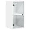 Wall Cabinet with Glass Doors White 35x37x68.5 cm