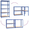 vidaXL 5-Layer Shelves 2 pcs Blue Steel&Engineered Wood