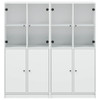 vidaXL Bookcase with Doors White 136x37x142 cm Engineered Wood