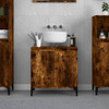 vidaXL Sink Cabinet Smoked Oak 58x33x60 cm Engineered Wood