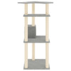 vidaXL Cat Tree with Sisal Scratching Posts Light Grey 123 cm