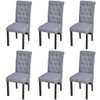 vidaXL Dining Chairs 6 pcs Light Grey Fabric