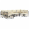 vidaXL 6 Piece Garden Lounge Set with Cushions Anthracite Poly Rattan