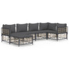 vidaXL 6 Piece Garden Lounge Set with Cushions Anthracite Poly Rattan