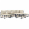 vidaXL 6 Piece Garden Lounge Set with Cushions Anthracite Poly Rattan