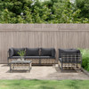 vidaXL 6 Piece Garden Lounge Set with Cushions Anthracite Poly Rattan