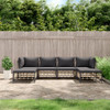 vidaXL 6 Piece Garden Lounge Set with Cushions Anthracite Poly Rattan