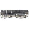 vidaXL 6 Piece Garden Lounge Set with Cushions Anthracite Poly Rattan