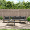 vidaXL 6 Piece Garden Lounge Set with Cushions Anthracite Poly Rattan