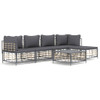 vidaXL 6 Piece Garden Lounge Set with Cushions Anthracite Poly Rattan