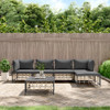 vidaXL 6 Piece Garden Lounge Set with Cushions Anthracite Poly Rattan