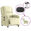 vidaXL Electric Massage Recliner Chair Cream Real Leather