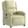 vidaXL Electric Massage Recliner Chair Cream Real Leather