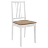 vidaXL Dining Chairs with Cushions 6 pcs White Solid Wood