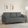 vidaXL 3-Seater Sofa with Throw Pillows Dark Grey 180 cm Fabric