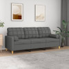 vidaXL 3-Seater Sofa with Throw Pillows Dark Grey 180 cm Fabric