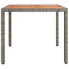 vidaXL Garden Table with Wooden Top Grey Poly Rattan&Solid Wood Acacia