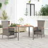 vidaXL Garden Table with Wooden Top Grey Poly Rattan&Solid Wood Acacia