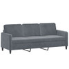 vidaXL 3-Seater Sofa with Throw Pillows Dark Grey 180 cm Velvet